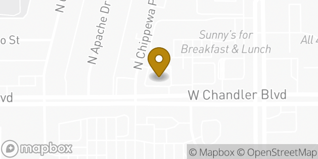 Map showing the location of Chase Bank in Chandler, AZ 85224