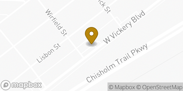 Map showing the location of Subway in Fort Worth, TX 76107