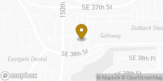 Map showing the location of Starbucks in Bellevue, WA 98006