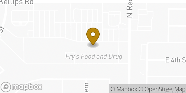 Map showing the location of Starbucks in Mesa, AZ 85215