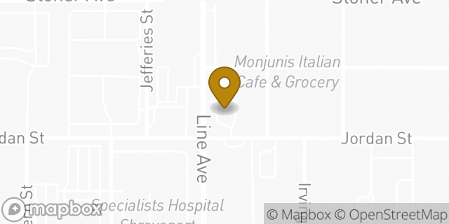 Map showing the location of Subway in Shreveport, LA 71101