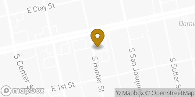 Map showing the location of Bank of America in Stockton, CA 95206