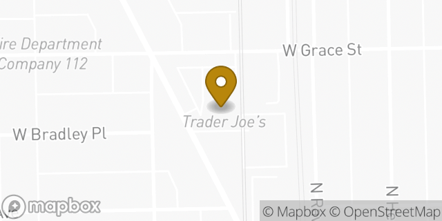Map showing the location of Trader Joe's in Chicago, IL 60613