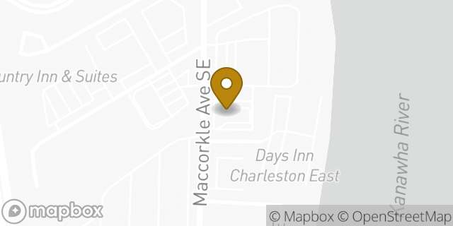 Map showing the location of McDonald's in Charleston, WV 25304