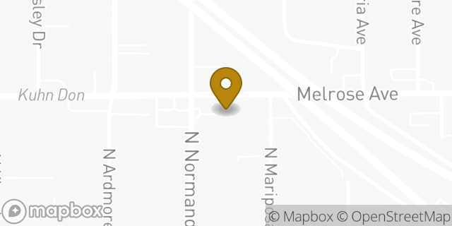 Map showing the location of Amazon Locker - Dedication in Los Angeles, CA 90029