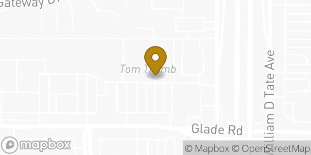 Map showing the location of Tom Thumb in Colleyville, TX 76034