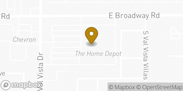 Map showing the location of The Home Depot in Mesa, AZ 85204