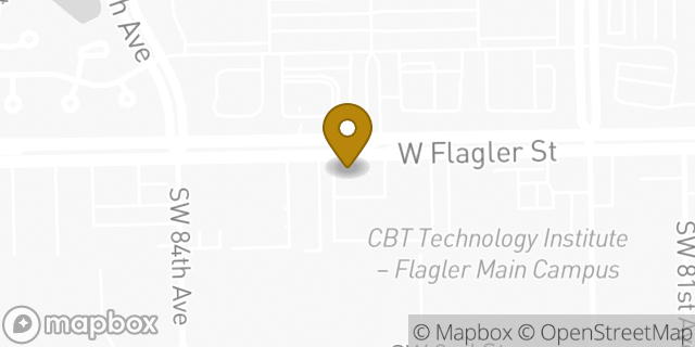 Map showing the location of Dunkin' in Miami, FL 33144