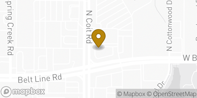 Map showing the location of Chase Bank in Richardson, TX 75080