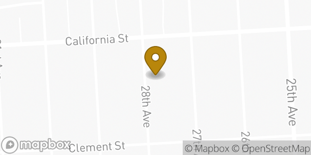 Map showing the location of Mother Goose School in San Francisco, CA 94121