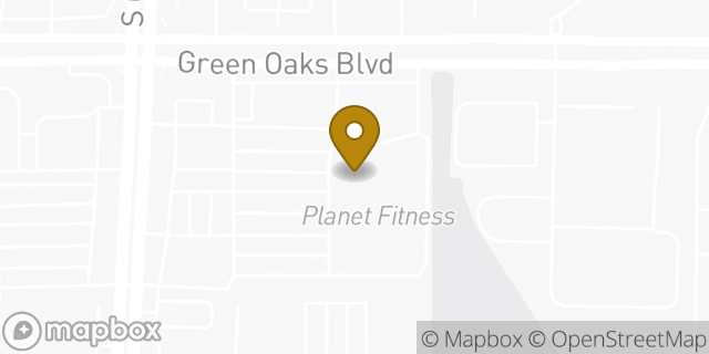 Map showing the location of Planet Fitness in Arlington, TX 76017