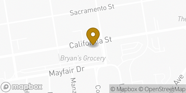 Map showing the location of Peet's Coffee in San Francisco, CA 94118
