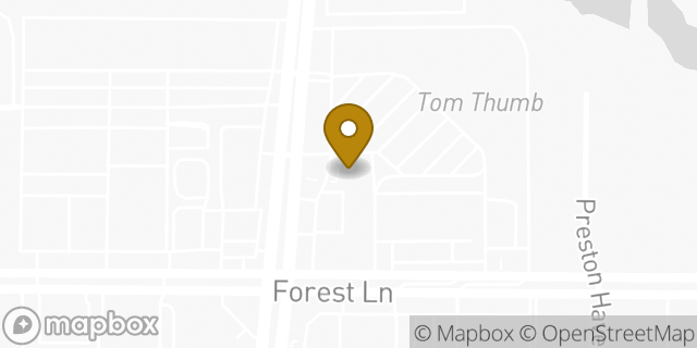 Map showing the location of Bank Of America in Dallas, TX 75230