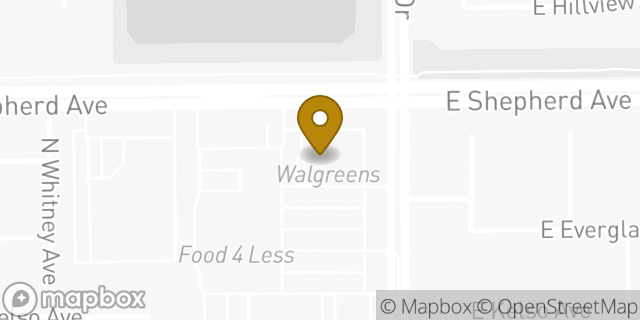 Map showing the location of Walgreens in Fresno, CA 93720