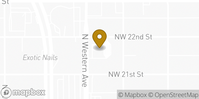 Map showing the location of Chase Bank in Oklahoma City, OK 73106