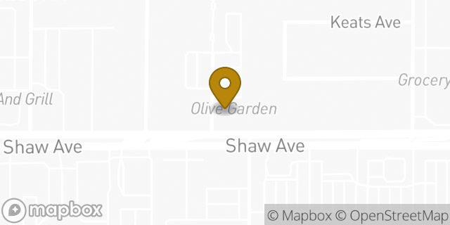Map showing the location of Olive Garden in Clovis, CA 93612