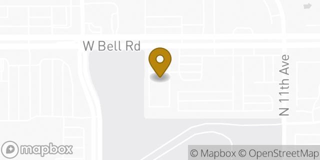 Map showing the location of Uber Bell Road in Phoenix, AZ 85023