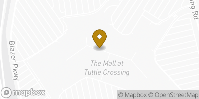 Map showing the location of Kids Foot Locker in Columbus, OH 43016