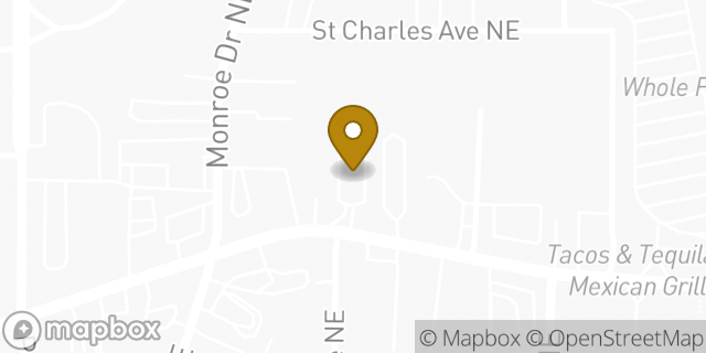 Map showing the location of McDonald's in Atlanta, GA 30308