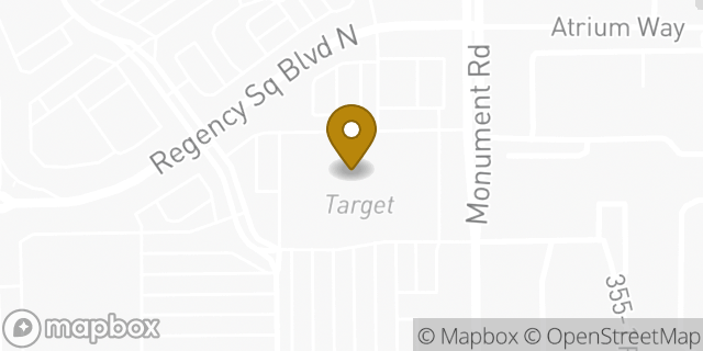 Map showing the location of Target in Jacksonville, FL 32225