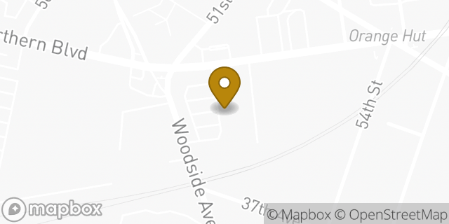 Map showing the location of Starbucks in Woodside, NY 11377