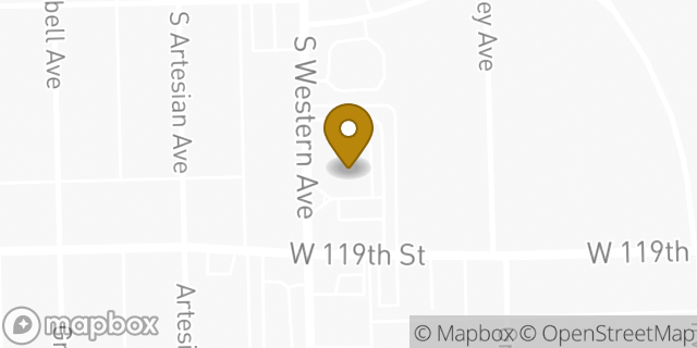 Map showing the location of Walgreens in Chicago, IL 60643