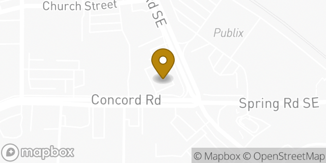 Map showing the location of CVS Pharmacy in Smyrna, GA 30080