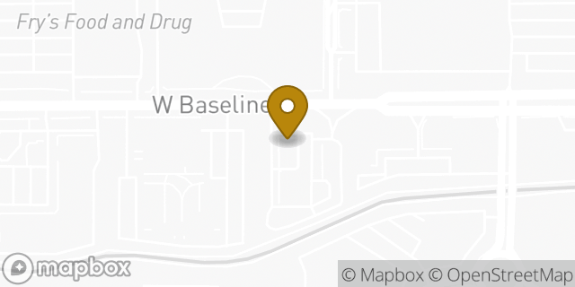 Map showing the location of Starbucks in Tempe, AZ 85283