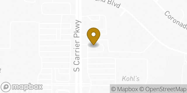 Map showing the location of Whataburger in Grand Prairie, TX 75052