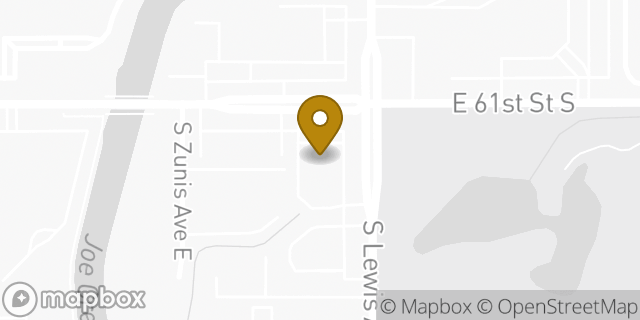 Map showing the location of CVS Pharmacy in Tulsa, OK 74136