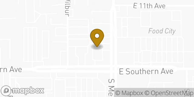 Map showing the location of Dunkin' in Mesa, AZ 85210