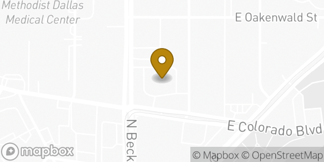 Map showing the location of Walgreens in Dallas, TX 75203