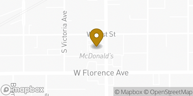 Map showing the location of McDonald's in Los Angeles, CA 90043