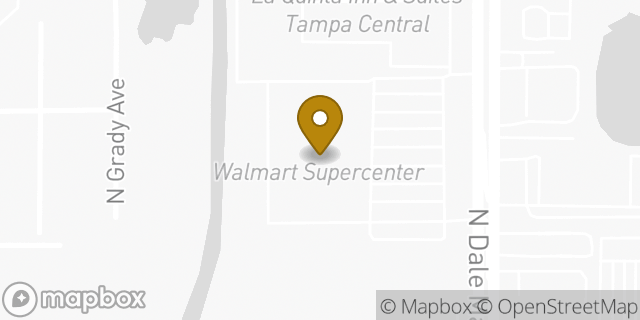 Map showing the location of Walmart in Tampa, FL 33614