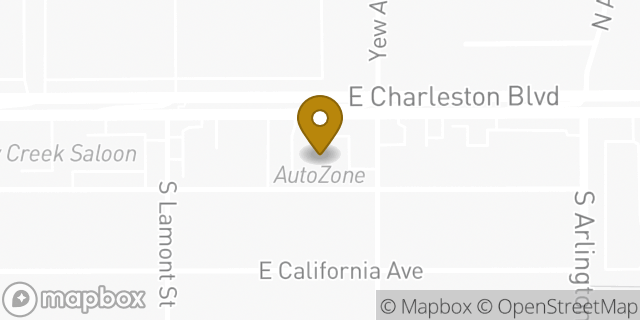 Map showing the location of AutoZone in Las Vegas, NV 89104