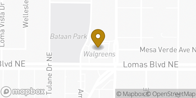 Map showing the location of ATM Walgreens in Albuquerque, NM