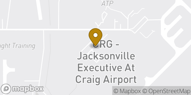 Map showing the location of Jacksonville - Craig Airport-Sky Harbor (Private Flights Only) in Jacksonville, FL 32225