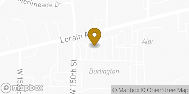 Map showing the location of Starbucks in Cleveland, OH 44111