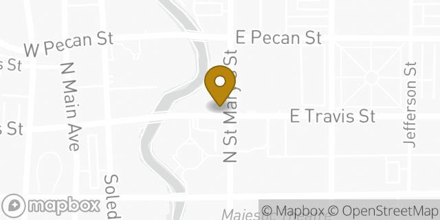 Map showing the location of Dunkin' in San Antonio, TX 78205