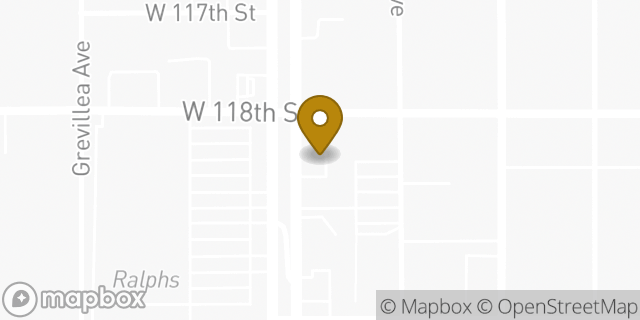 Map showing the location of Subway in Hawthorne, CA 90250