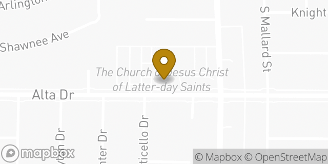 Map showing the location of The Church of Jesus Christ of Latter-day Saints in Las Vegas, NV 89107