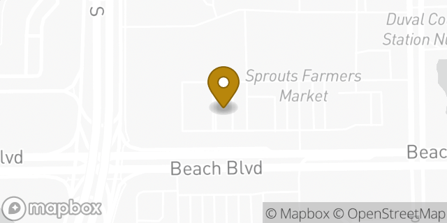 Map showing the location of Starbucks in Jacksonville, FL 32246
