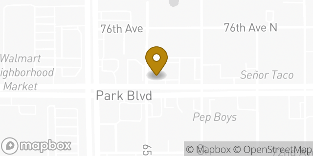Map showing the location of Star Nails in Pinellas Park, FL 33781