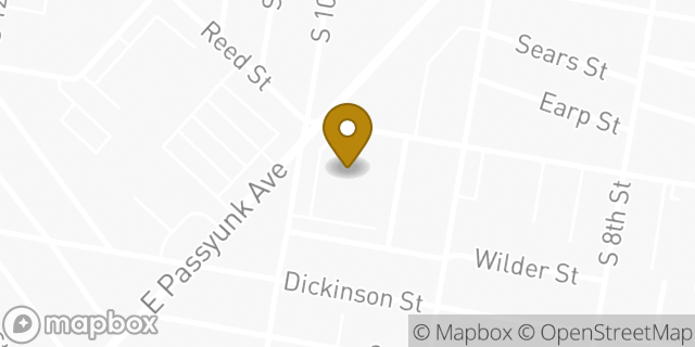 Map showing the location of Dunkin' in Philadelphia, PA 19147