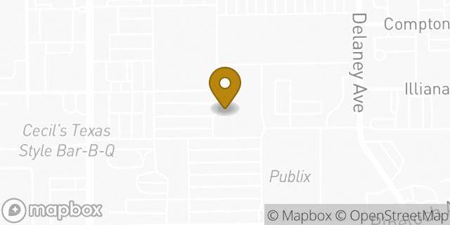 Map showing the location of FedEx ShipSite in Orlando, FL 32806