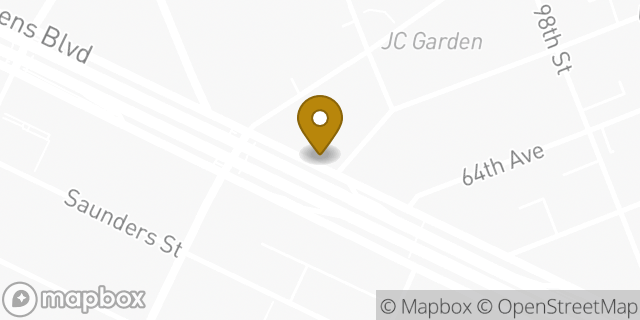 Map showing the location of Dunkin' in Rego Park, NY 11374