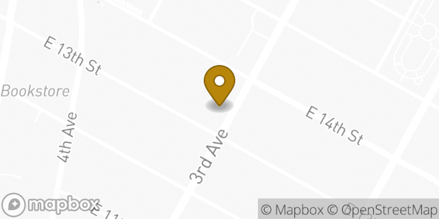 Map showing the location of Bank of America Walk-Up ATM | 13th & 3rd in New York, NY 10003