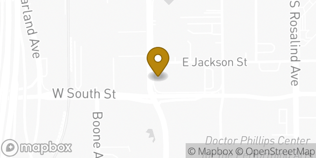 Map showing the location of Starbucks in Orlando, FL 32801