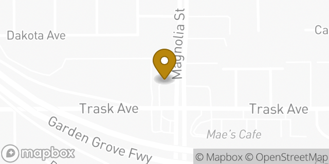 Map showing the location of Starbucks in Garden Grove, CA 92844