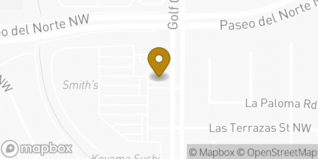 Map showing the location of Starbucks in Albuquerque, NM 87120